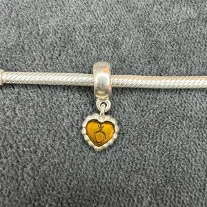 RETIRED Pandora Cognac Enamel Forever Dangle Charm